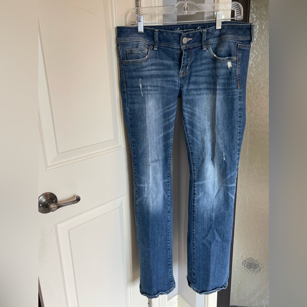 American Eagle Slim Boot Jeans - Size 10 light distressing